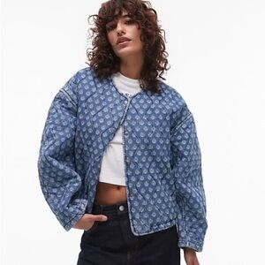 Levi's Quilted Floral Print Blue Jacket